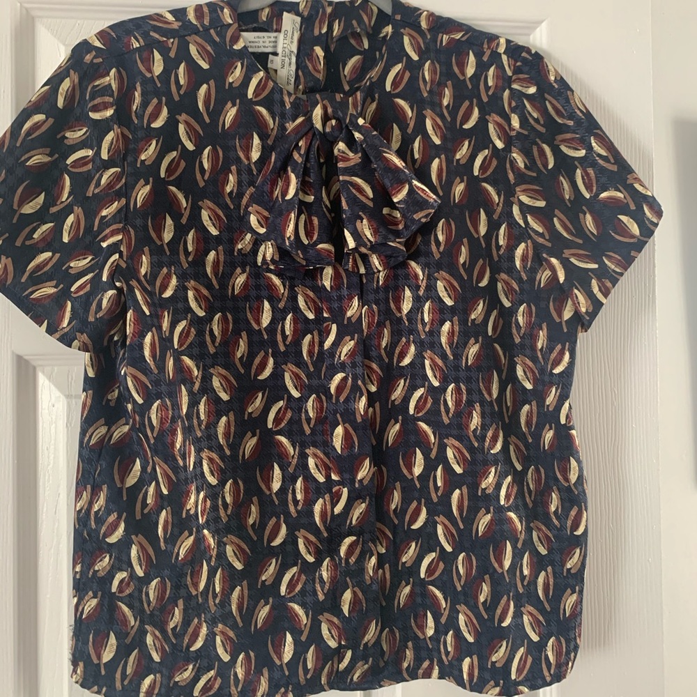 Vintage silk blouse w bow